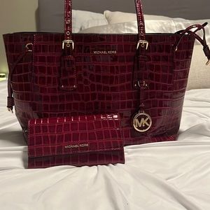 Michael Kors alligator purse with wallet